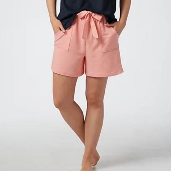 AnyBody Pants - AnyBody French Terry Tie Waist Shorts 5208